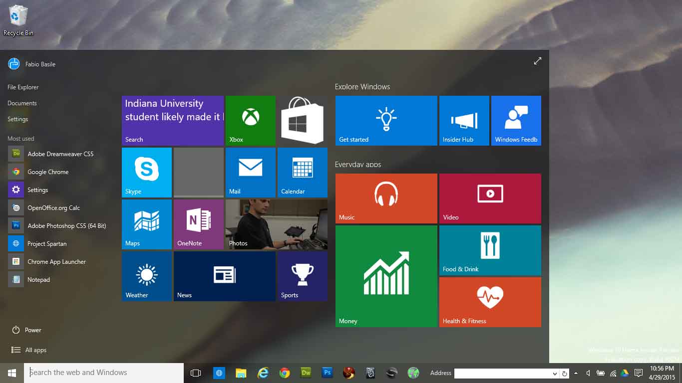 Microsoft Windows 10 Preview Build 10074