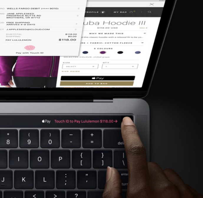 Apple MacBook Pro with Touch-ID embedded in the TouchBar