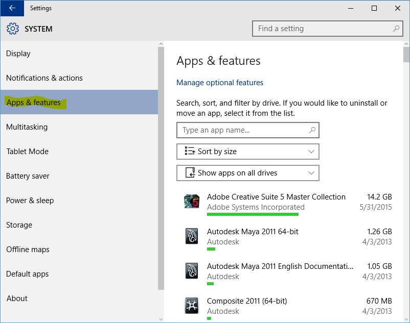 Microsoft Windows 10 Apps and Features