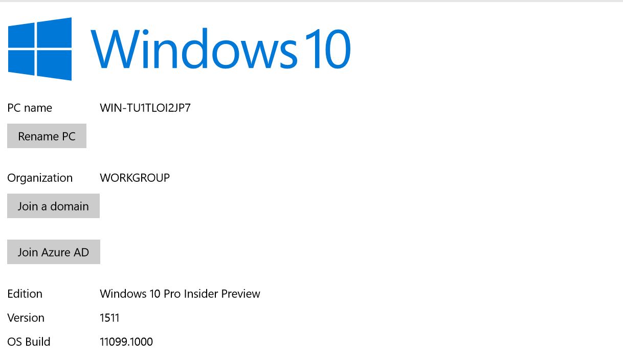 Microsoft Windows 10 Preview Build 11099