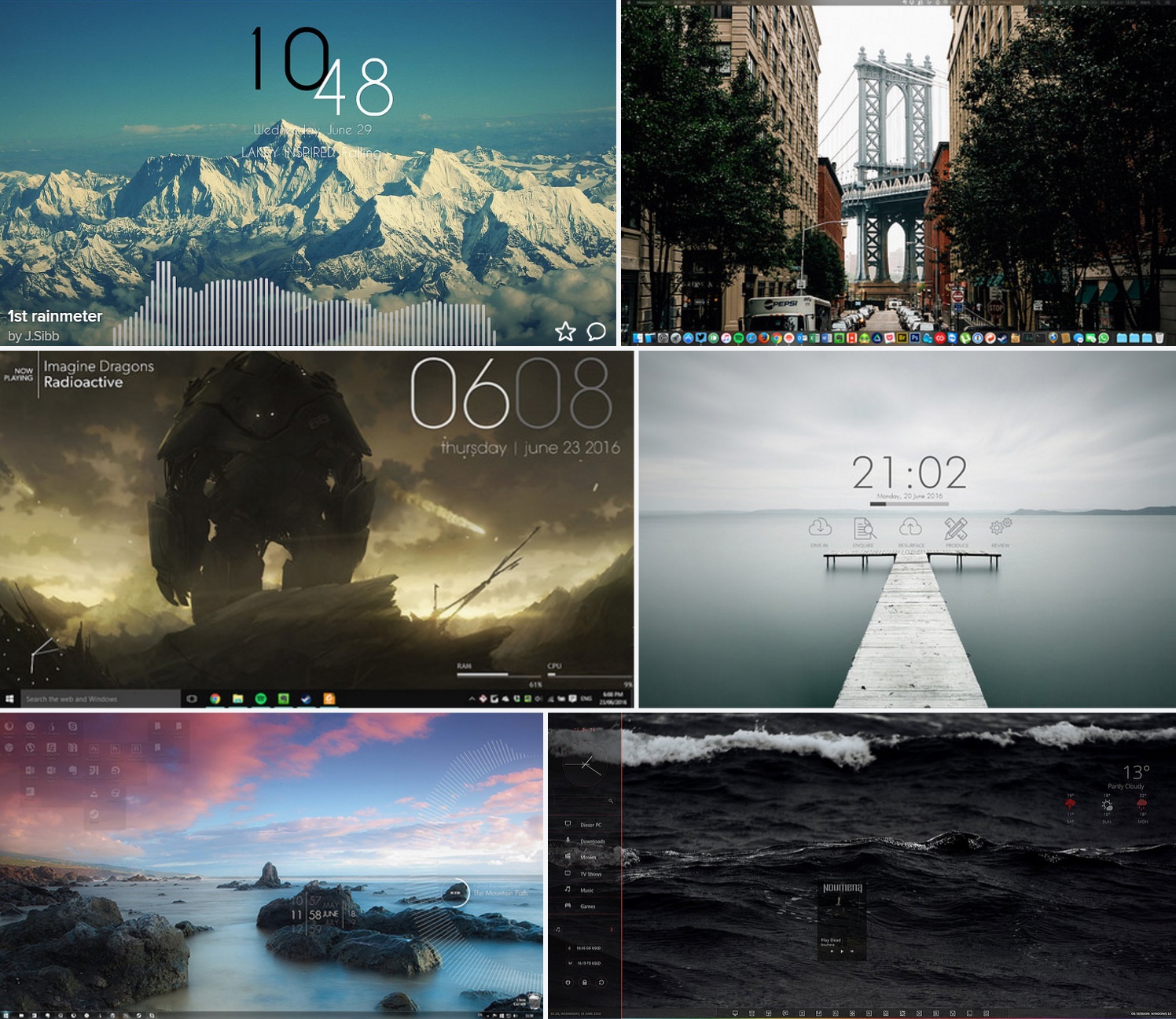 Rainmeter for Windows 10 samples