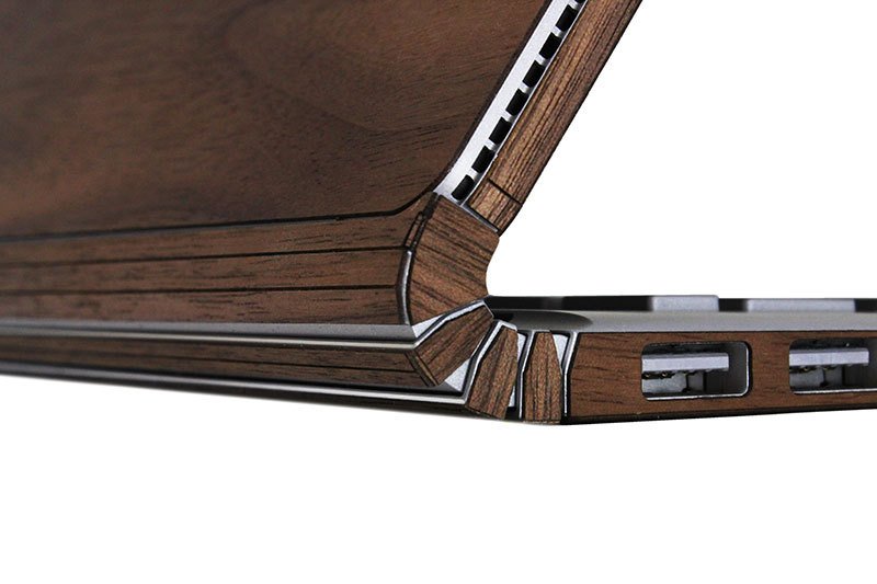 Toast wooden cover for Surface Book flexible hinge