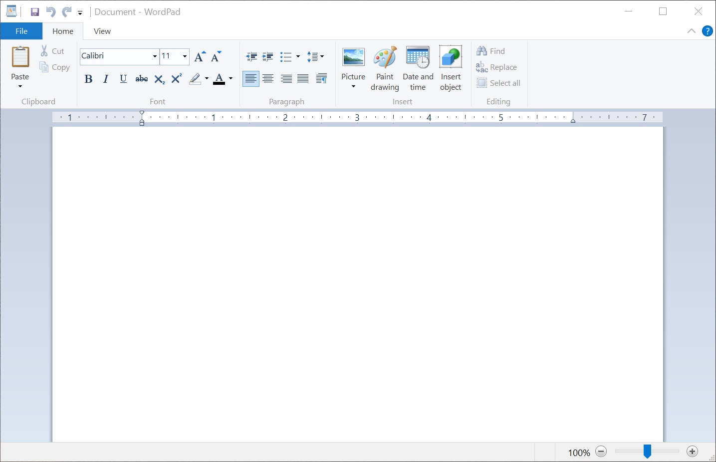 Microsoft WordPad on windows 10
