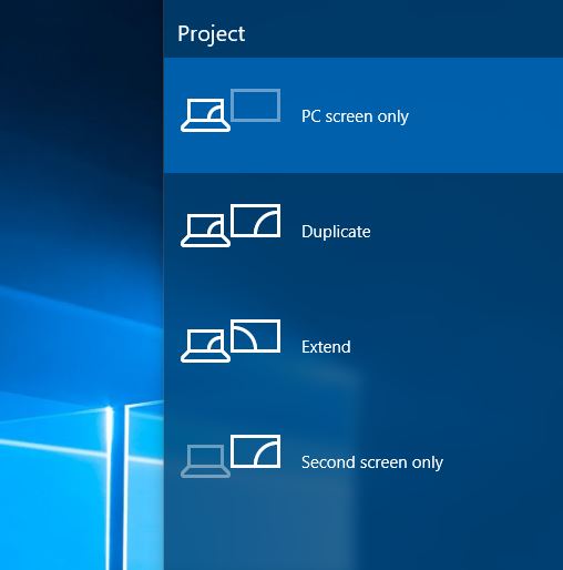 Multiple displays support in Windows 10