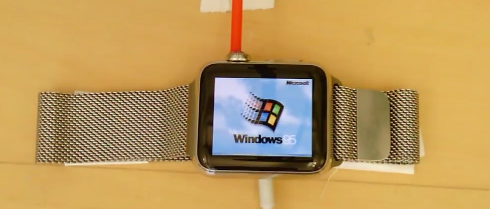 Microsoft Windows 95 running on Apple Watch