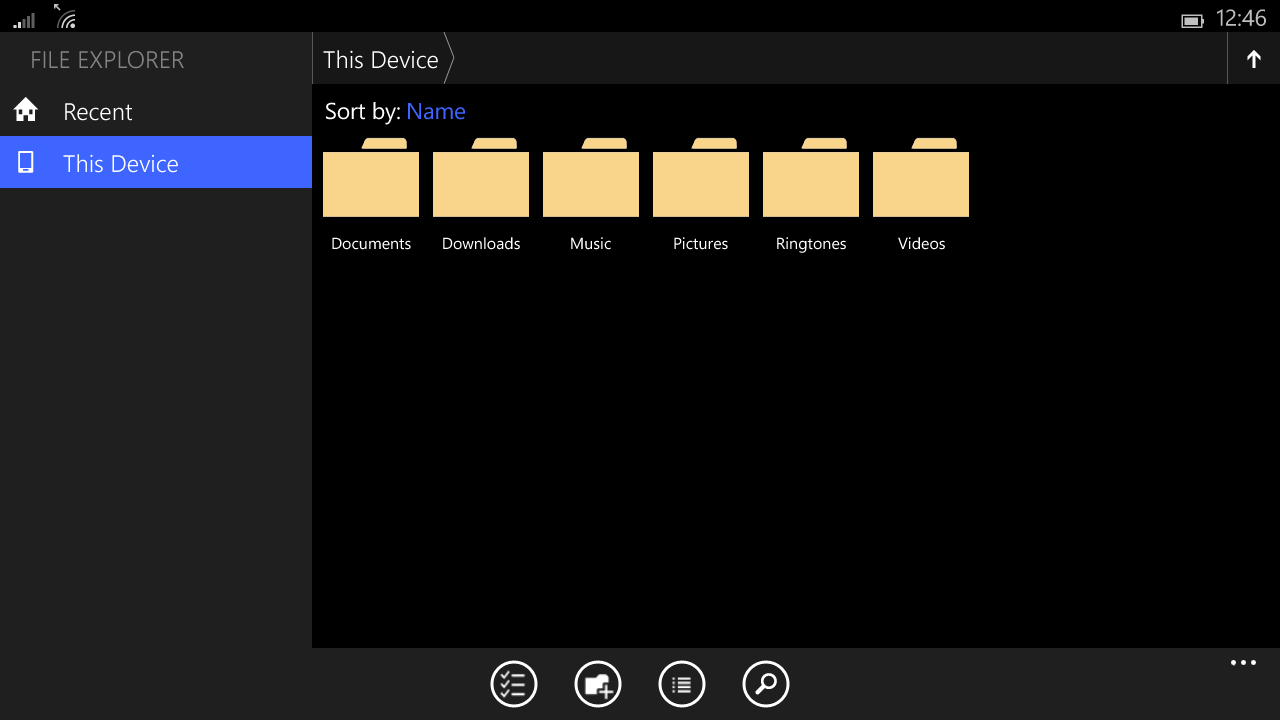 Windows 10 for small tablets, File Explorer