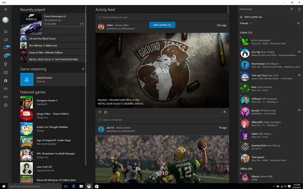 Microsoft Windows 10 Preview Build 10547 - Xbox App