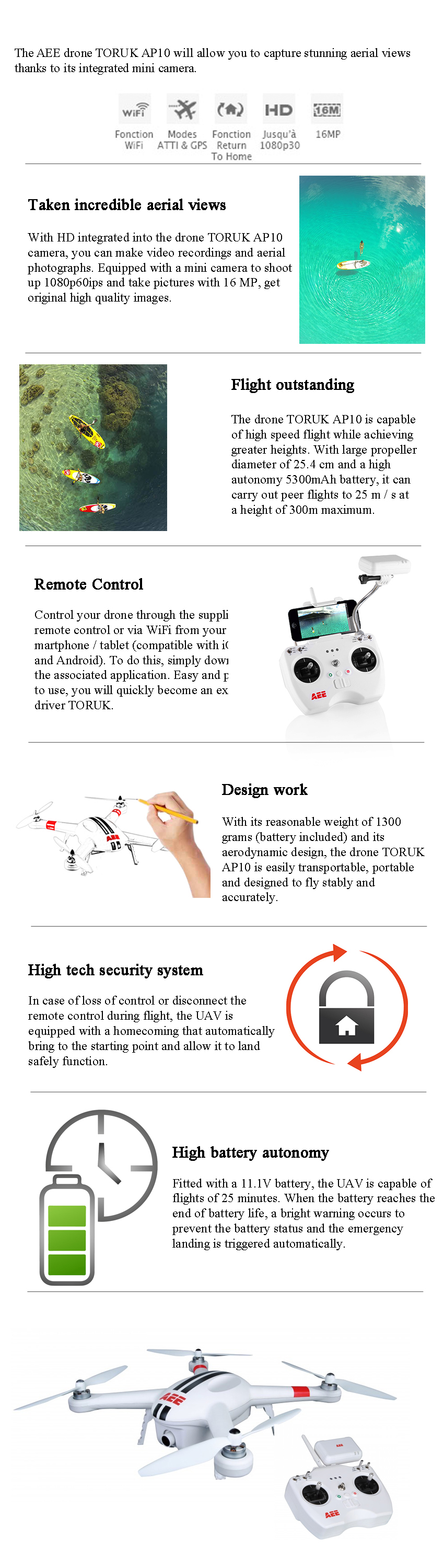 AE10 Drone Detailed Specifications