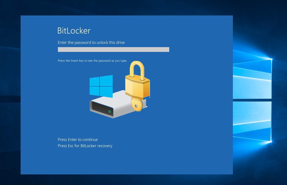 windows 10 pro bitlocker key