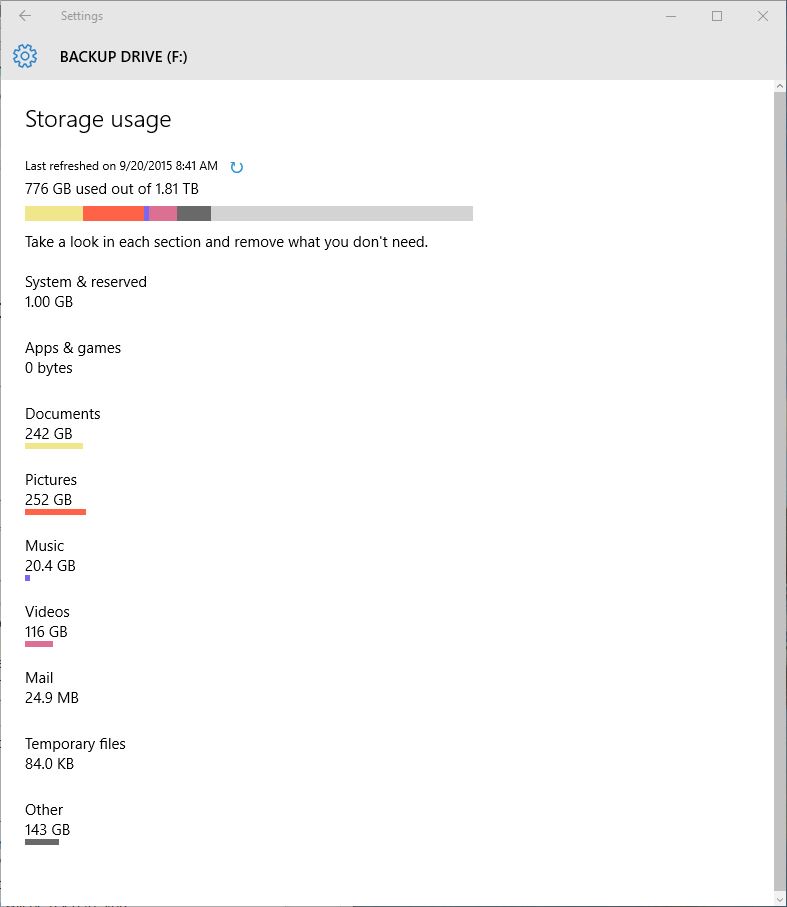 Microsoft Windows 10 - Storage sense