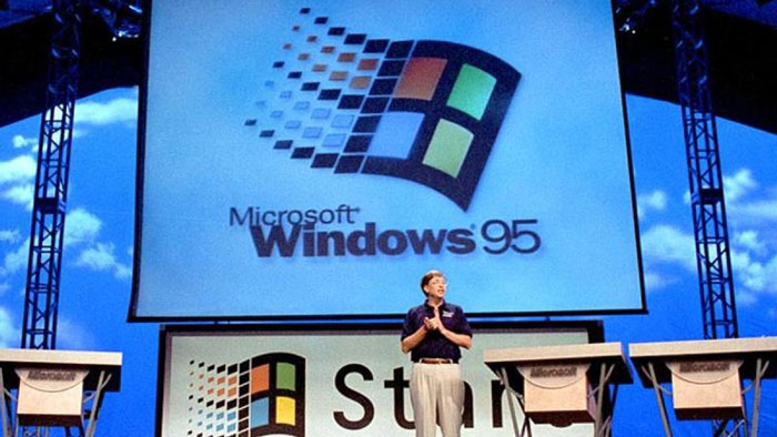 Bill Gates introducing Microsoft Windows 95