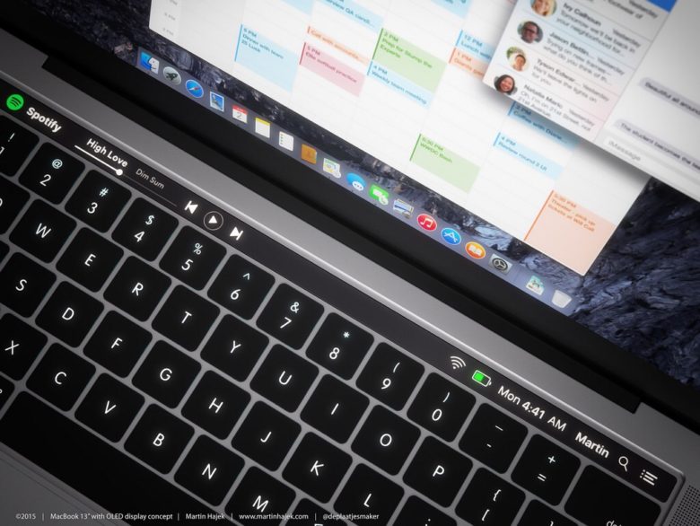 Concept MacBook Pro by Martin Hajek featuring OLED touch bar