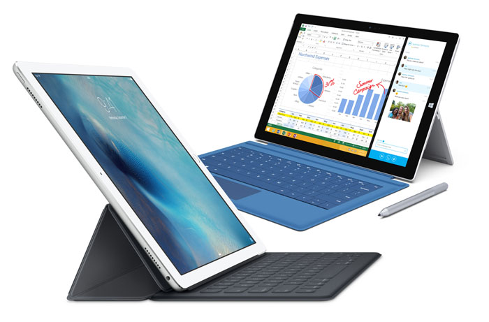 Apple iPad Pro versus vs Microsoft Surface Pro 3