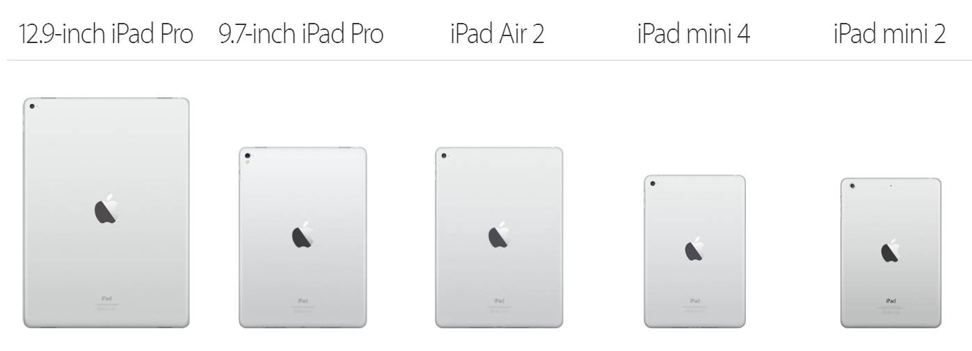 Full range of Apple iPads