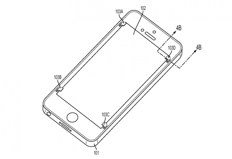iPhone 7 active screen protection patent