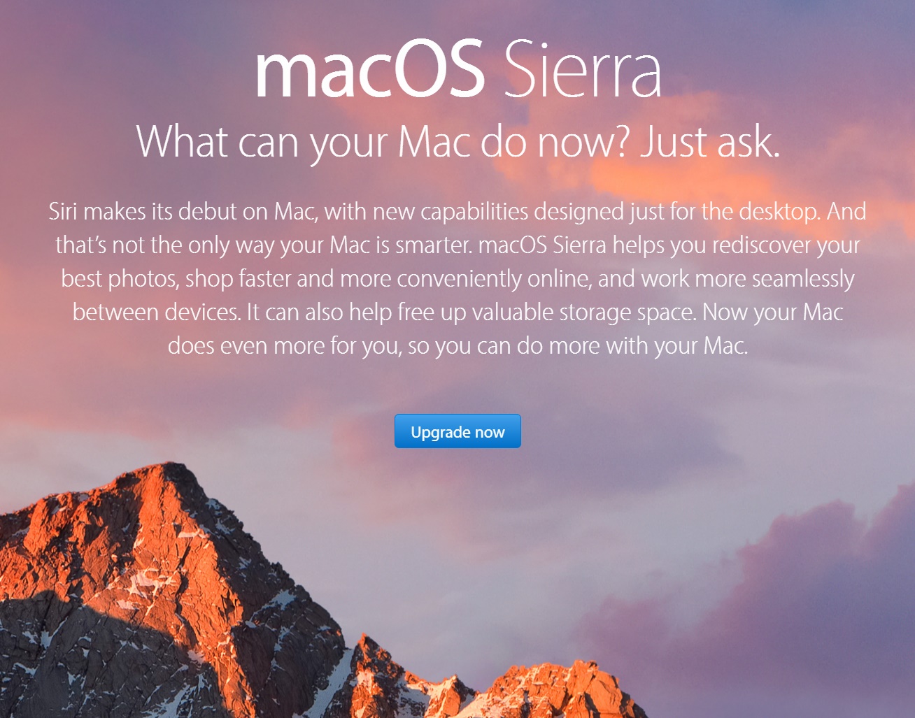 Apple macOS Sierra is available to owners of Apple iMac Retina