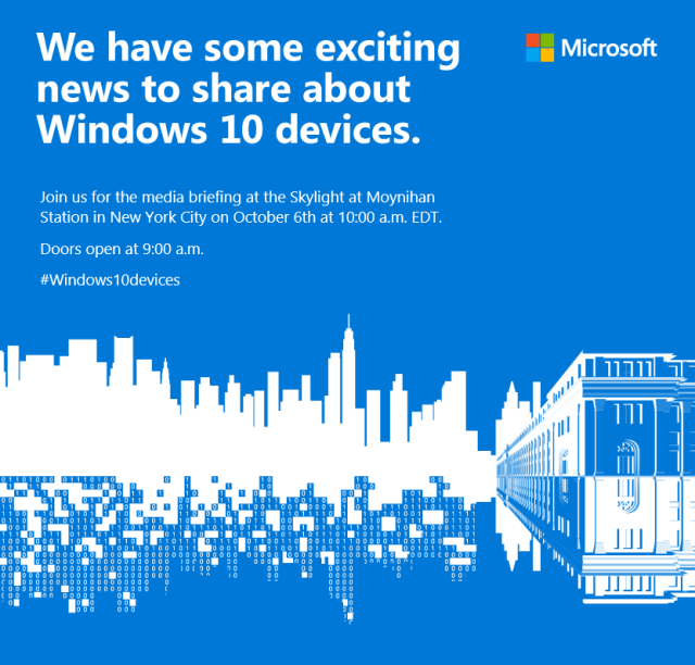 Microsoft Windows 10 Devices Event October 10
