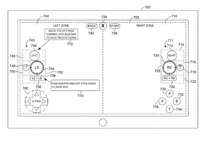 Microsoft patent for a virtual game controller