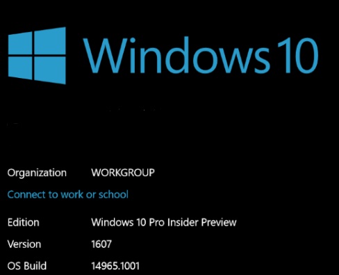 Microsoft Windows 10 Preview Build 14965