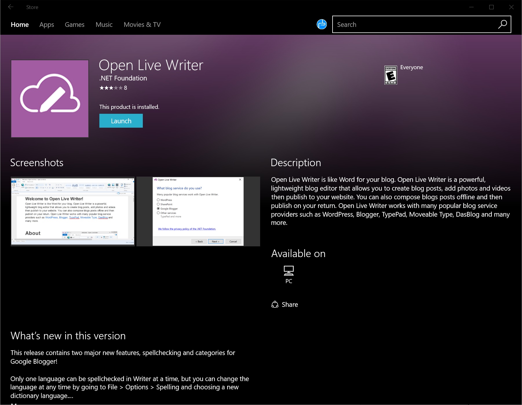 Widows Live Writer comes to Windows 10 devices