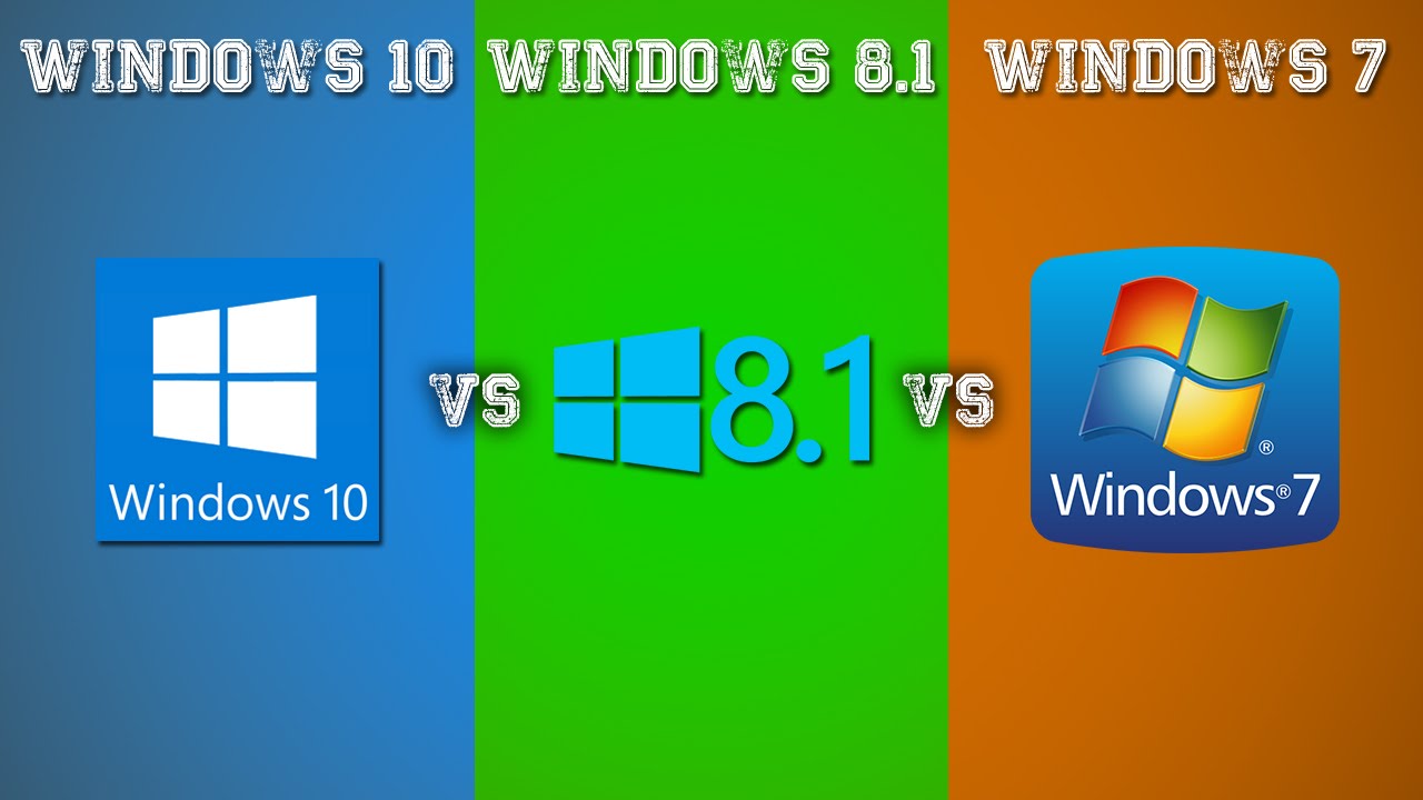 Microsoft Windows 10 versus Windows 7 and Windows 8