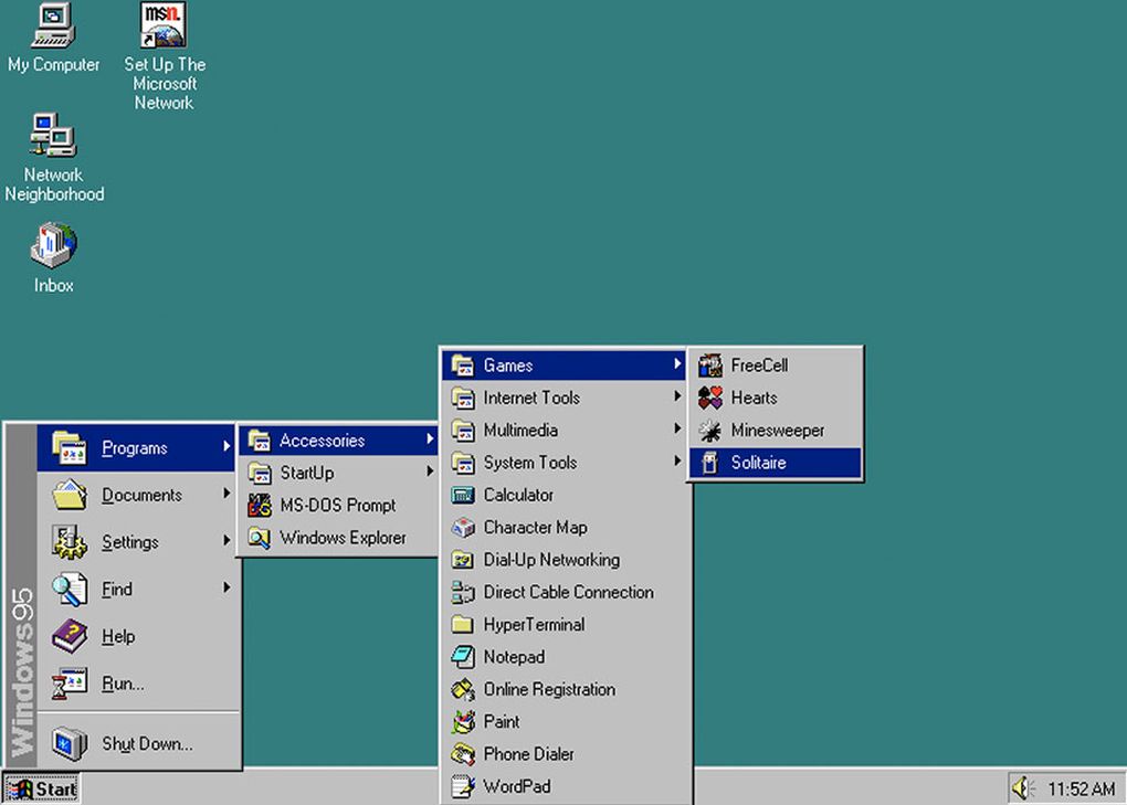 Microsoft Windows 95 desktop