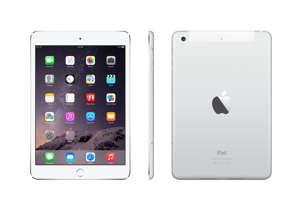 Apple iPad Mini 3 Wi-Fi + Cellular 16GB Silver MH3F2LL/A