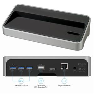 Kanex 3-Port USB 3.0 Hub, Gigabit Ethernet and Charging Valet USB3DOCK