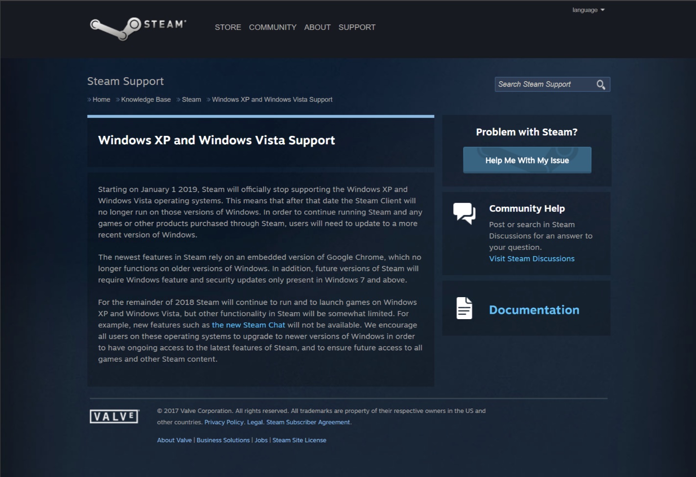 Still using Windows XP? Steam support is the next big thing on its way out